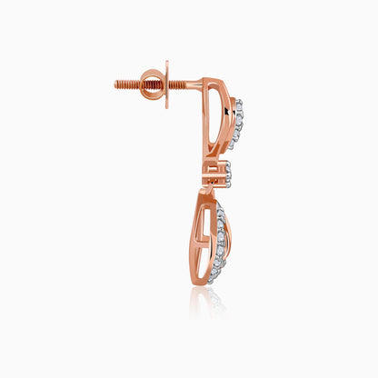 Rose Gold Whirlwind Drop Lab Grown Diamond Earrings