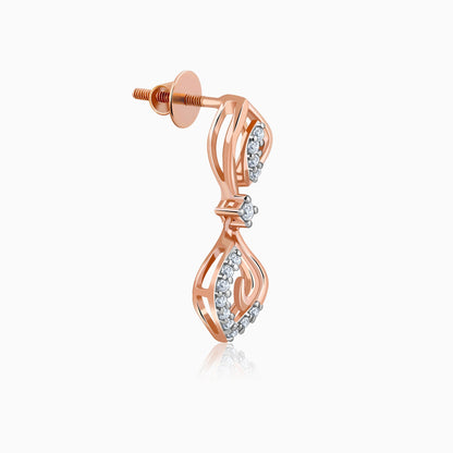 Rose Gold Whirlwind Drop Lab Grown Diamond Earrings