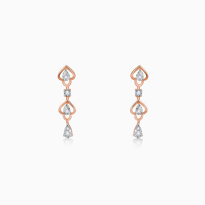 Rose Gold Spirited Spade Diamond Earrings - rose gold earrings for women