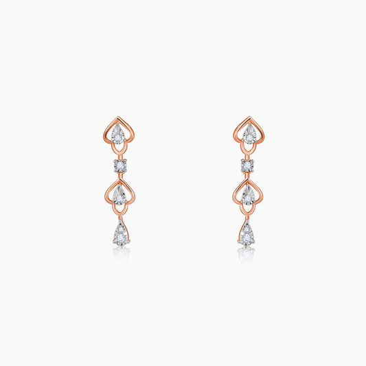 Rose Gold Spirited Spade Diamond Earrings - rose gold earrings for women