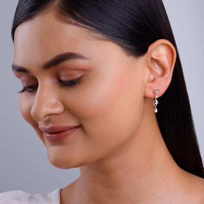 Rose Gold Spirited Spade Lab Grown Diamond Earrings