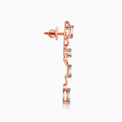 Rose Gold Spirited Spade Lab Grown Diamond Earrings