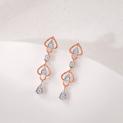 Rose Gold Spirited Spade Lab Grown Diamond Earrings