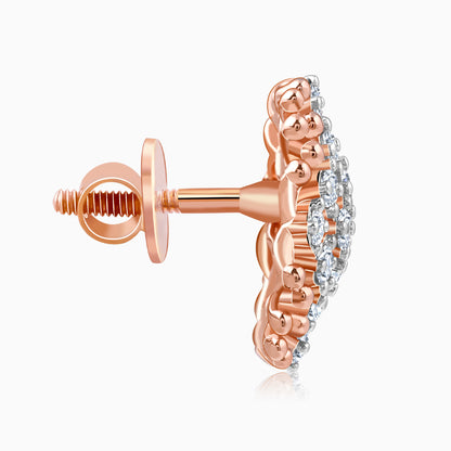 Rose Gold Classic Square Lab Grown Diamond Earrings