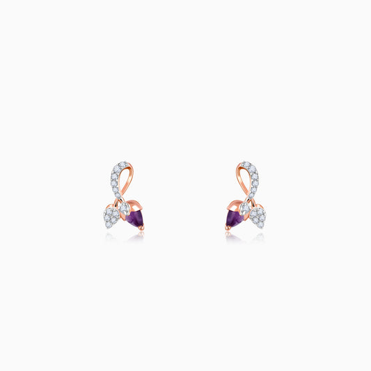 Rose Gold Gracious Tulip Lab Grown Diamond Earrings