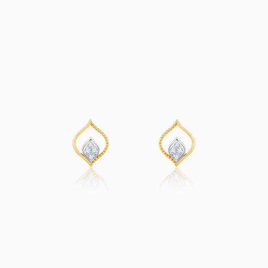 Gold Dancing Flame Diamond Earrings