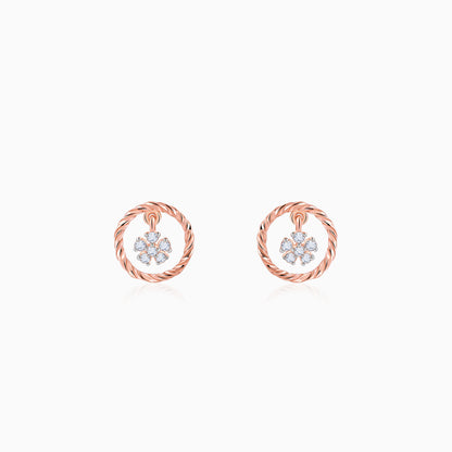 Rose Gold Magnolia Mist Diamond Earrings- Rose Gold Earrings For Women
