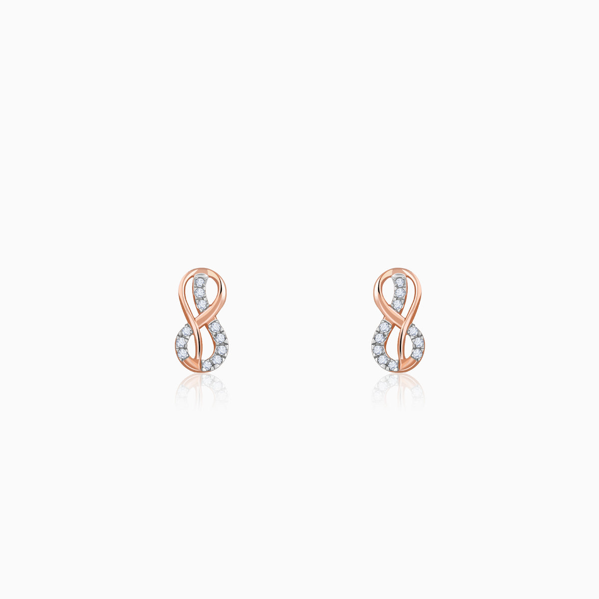 Rose Gold Infinity Lab Grown Diamond Earrings