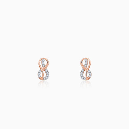 Rose Gold Infinity Lab Grown Diamond Earrings