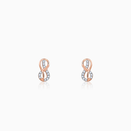 Rose Gold Infinity Lab Grown Diamond Earrings
