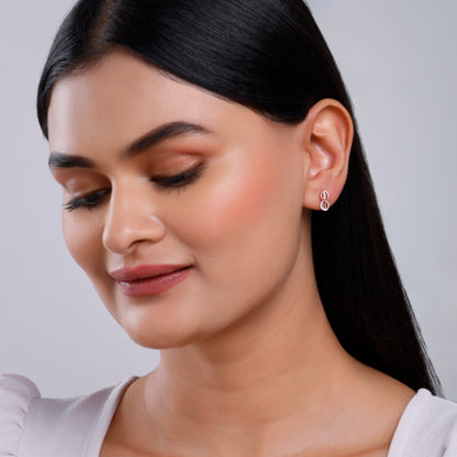 Rose Gold Infinity Lab Grown Diamond Earrings