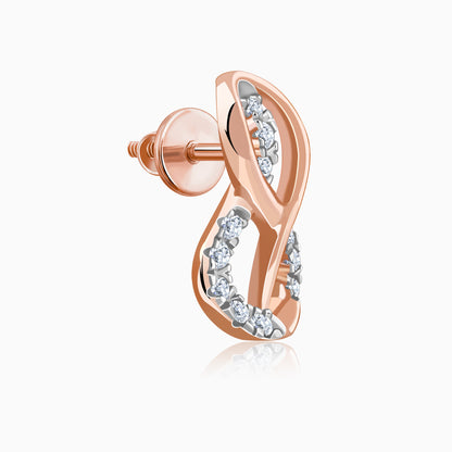 Rose Gold Infinity Lab Grown Diamond Earrings