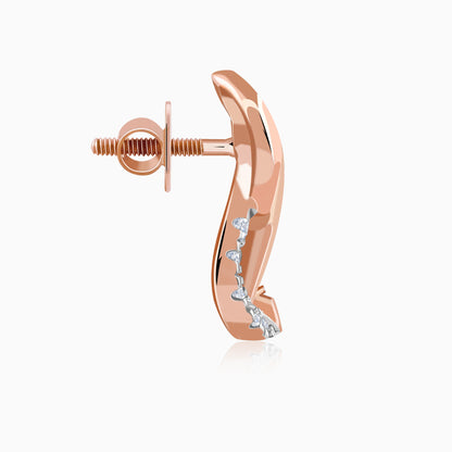 Rose Gold Infinity Lab Grown Diamond Earrings