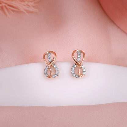 Rose Gold Infinity Lab Grown Diamond Earrings