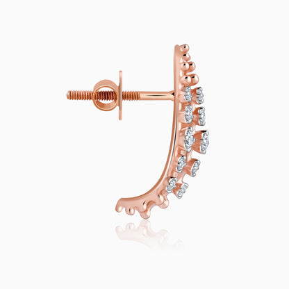Rose Gold Lattice Bloom Lab Grown Diamond Earrings