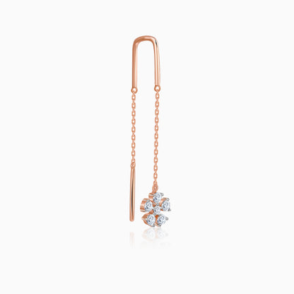 Rose Gold Floral Sui Dhaga Lab Grown Diamond Earrings