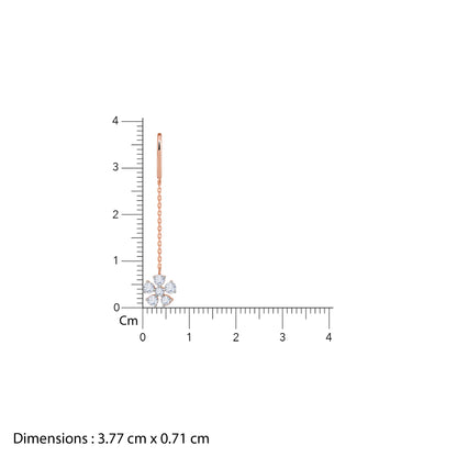 Rose Gold Floral Sui Dhaga Lab Grown Diamond Earrings