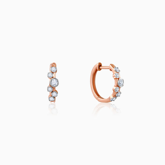 Rose Gold Classic Hoop Lab Grown Diamond Earrings