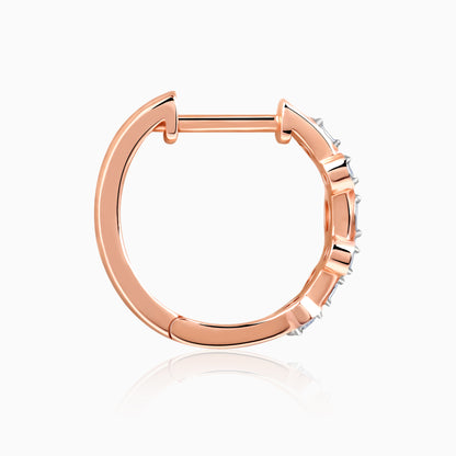 Rose Gold Classic Hoop Lab Grown Diamond Earrings