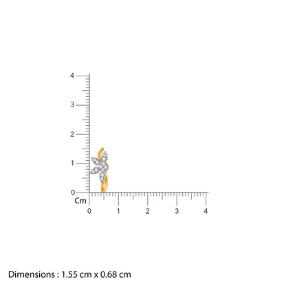 Gold Leafy J Hoop Lab Grown Diamond Earrings