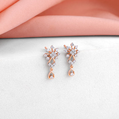Rose Gold Petal Poetry Lab Grown Diamond Earrings