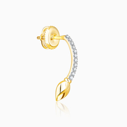 Gold Floral Shimmer Diamond Earrings
