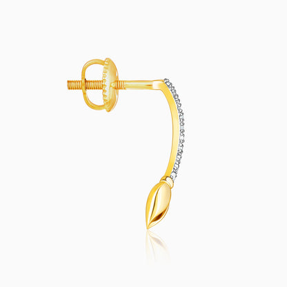 Gold Floral Shimmer Diamond Earrings