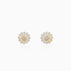 Gold Elegant Starbust Lab Grown Diamond Earrings