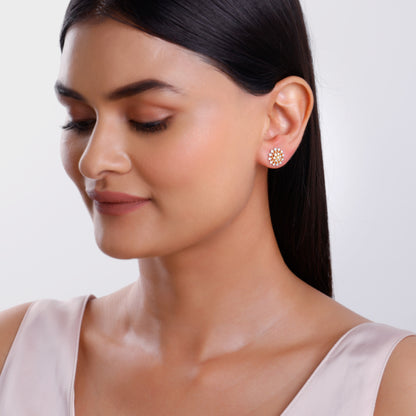 Gold Elegant Starbust Lab Grown Diamond Earrings