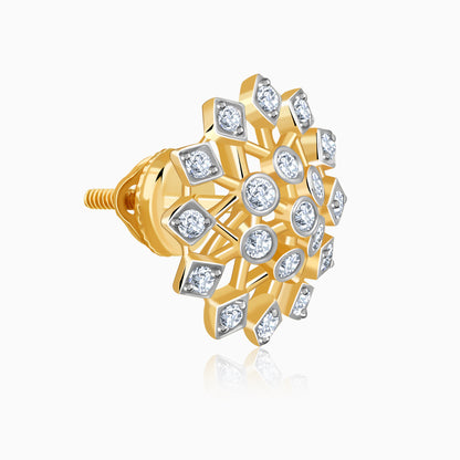 Gold Elegant Starbust Lab Grown Diamond Earrings