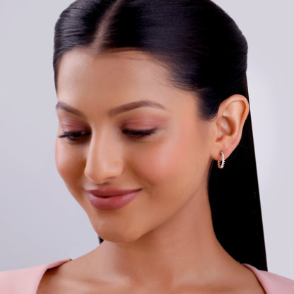 Rose Gold Iconic Hoop Lab Grown Diamond Earrings