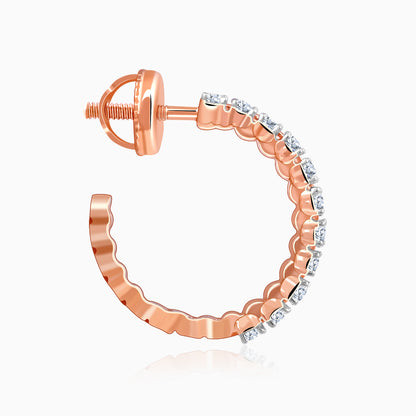 Rose Gold Iconic Hoop Lab Grown Diamond Earrings