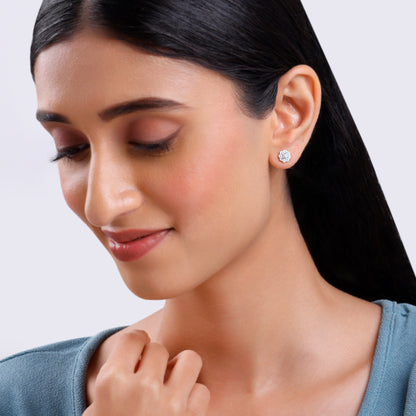 Rose Gold Blooming Cluster Lab Grown Diamond Earrings