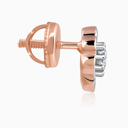 Rose Gold Blooming Cluster Lab Grown Diamond Earrings