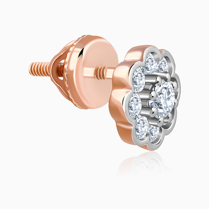 Rose Gold Blooming Cluster Lab Grown Diamond Earrings