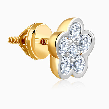 Gold Floral Dazzle Lab Grown Diamond Studs