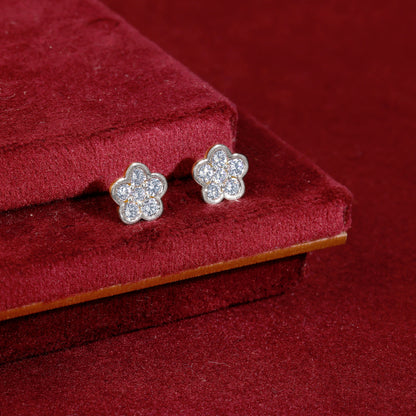 Gold Floral Dazzle Lab Grown Diamond Studs