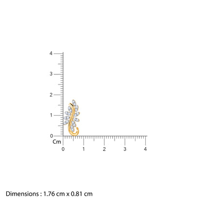 Gold Leafy Brilliance J Studs Lab Grown Diamond Earrings