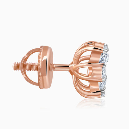 Rose Gold Flora Blush Lab Grown Diamond Earrings