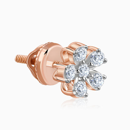 Rose Gold Flora Blush Lab Grown Diamond Earrings