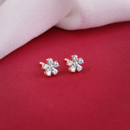 Rose Gold Flora Blush Lab Grown Diamond Earrings