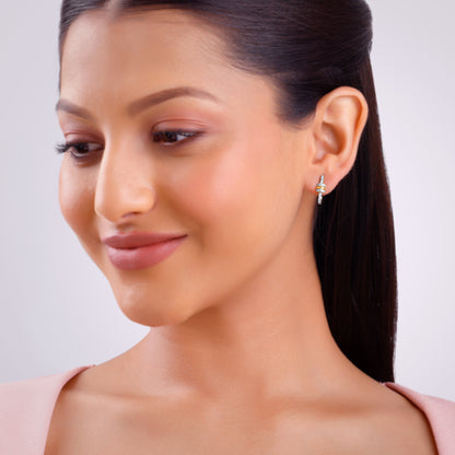 Gold Bela J Hoops Lab Grown Diamond Earrings