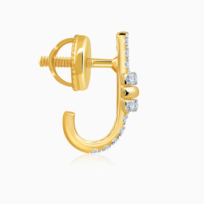 Gold Bela J Hoops Lab Grown Diamond Earrings