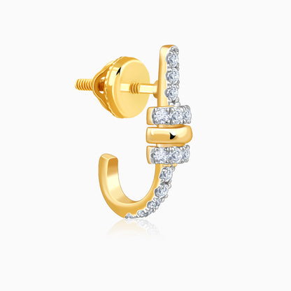 Gold Bela J Hoops Lab Grown Diamond Earrings