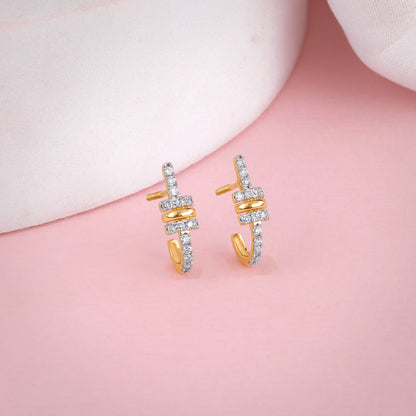 Gold Bela J Hoops Lab Grown Diamond Earrings