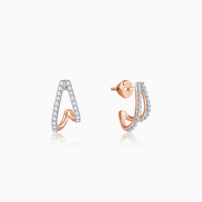 Rose Gold Voila J Stud Lab Grown Diamond Earrings
