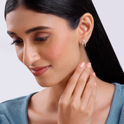 Rose Gold Voila J Stud Lab Grown Diamond Earrings