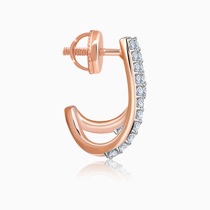 Rose Gold Voila J Stud Lab Grown Diamond Earrings