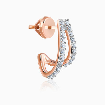 Rose Gold Voila J Stud Lab Grown Diamond Earrings