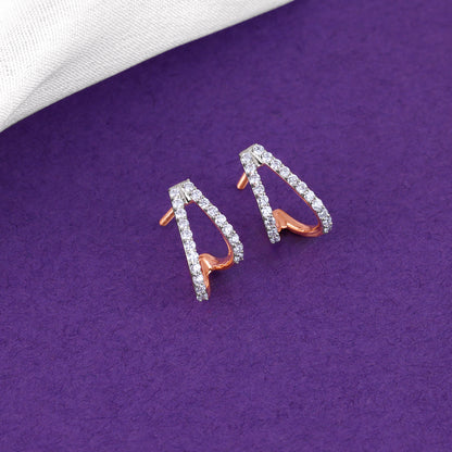 Rose Gold Voila J Stud Lab Grown Diamond Earrings